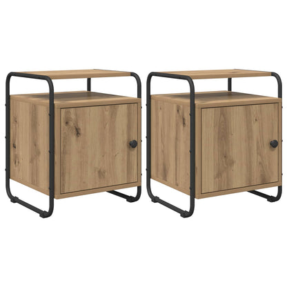Armadio da Notte 2 pz Rovere Artigianale Legno ingegnerizzato | homemem39