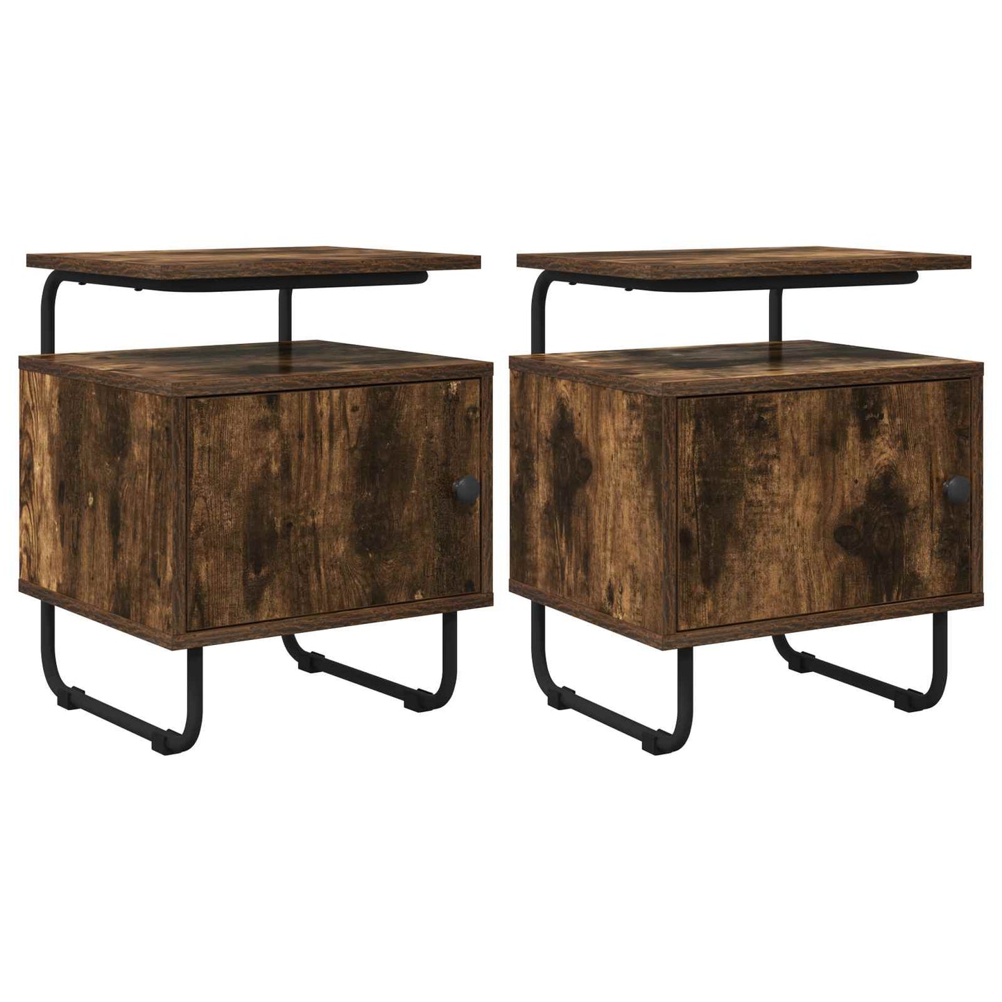 Armadio da Notte 2 pz Rovere Fumo Legno ingegnerizzato | homemem39