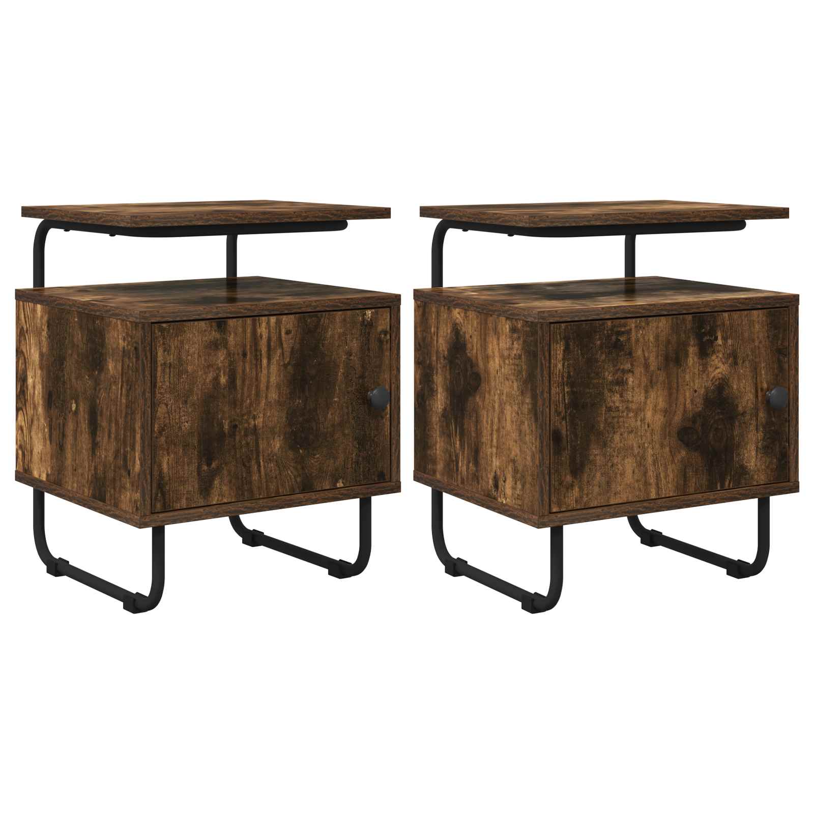 Armadio da Notte 2 pz Rovere Fumo Legno ingegnerizzato | homemem39