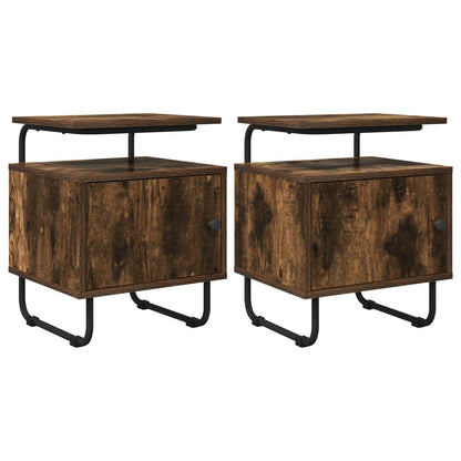 Armadio da Notte 2 pz Rovere Fumo Legno ingegnerizzato | homemem39