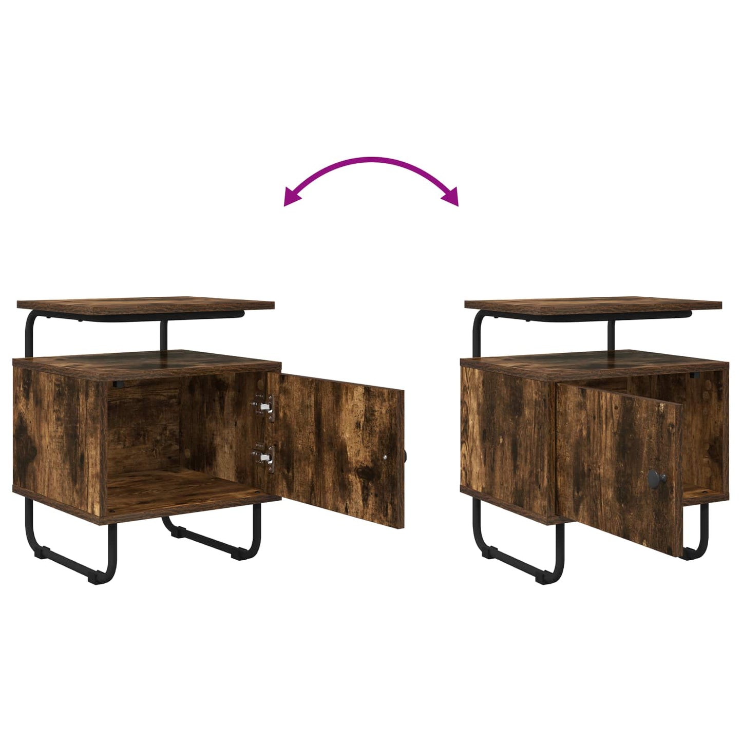Armadio da Notte 2 pz Rovere Fumo Legno ingegnerizzato | homemem39