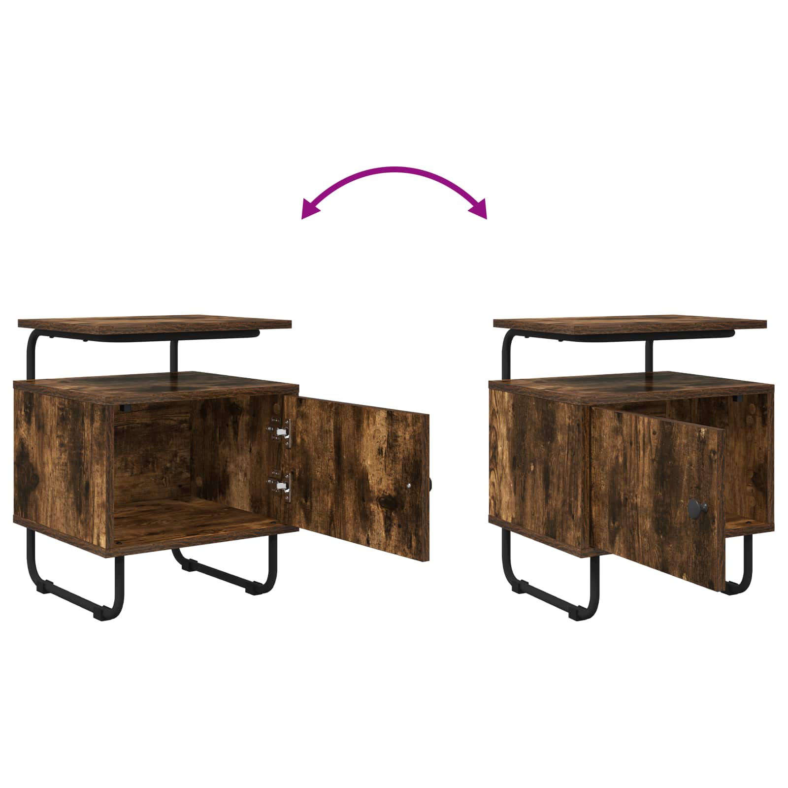 Armadio da Notte 2 pz Rovere Fumo Legno ingegnerizzato | homemem39