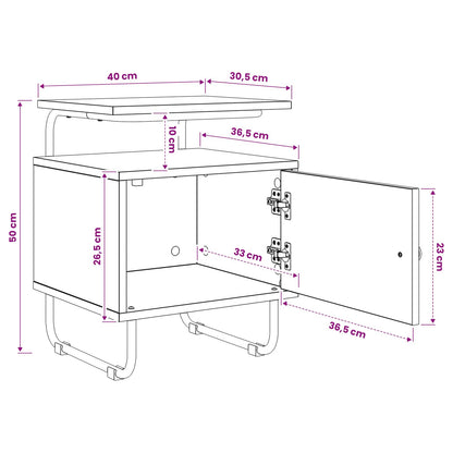 Armadio da Notte 2 pz Rovere Fumo Legno ingegnerizzato | homemem39