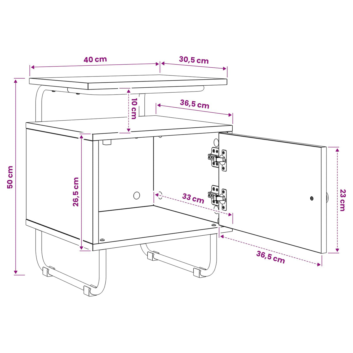 Armadio da Notte 2 pz Rovere Artigianale Legno ingegnerizzato | homemem39