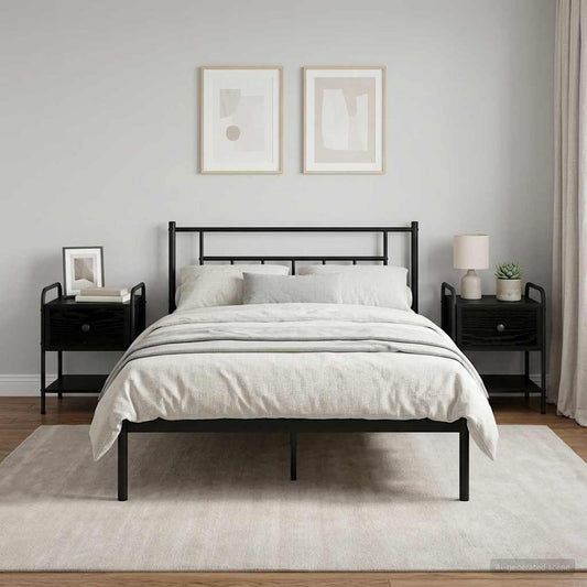 Armadio da Notte 2 pz Rovere Nero 35 x 36,5 x 47 cm | homemem39