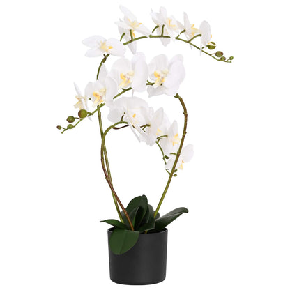 Pianta di Orchidea Artificiale con Vaso Bianco 45 x 15 x 65 cm | homemem39