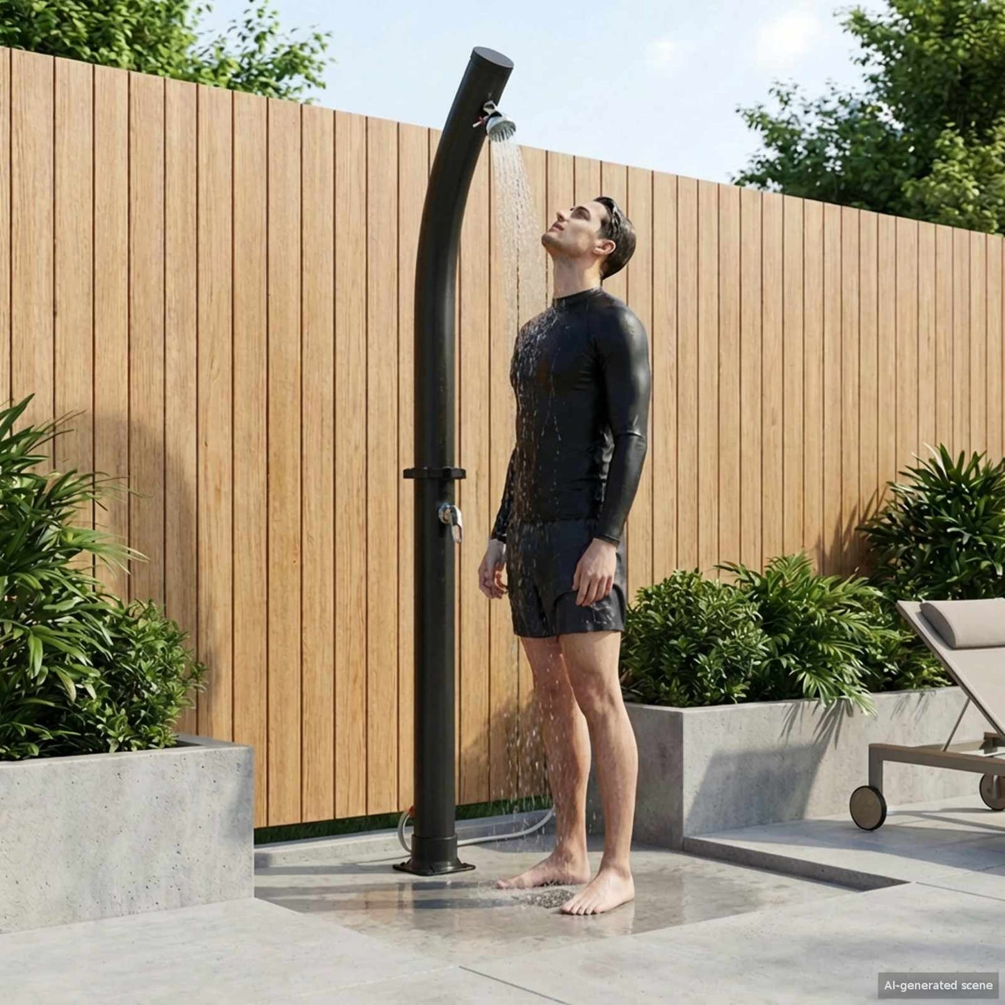 Doccia Solare con Doccetta 20 l PVC, ABS, Lega di zinco Nero | homemem39