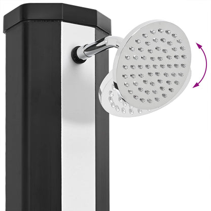 Doccia solare con testa doccia e rubinetto 40 l Nero e Argento | homemem39