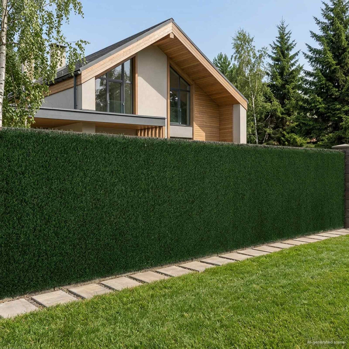 Recinzione Artificiale Verde Scuro 1,5 x 3 m PVC e Acciaio | homemem39