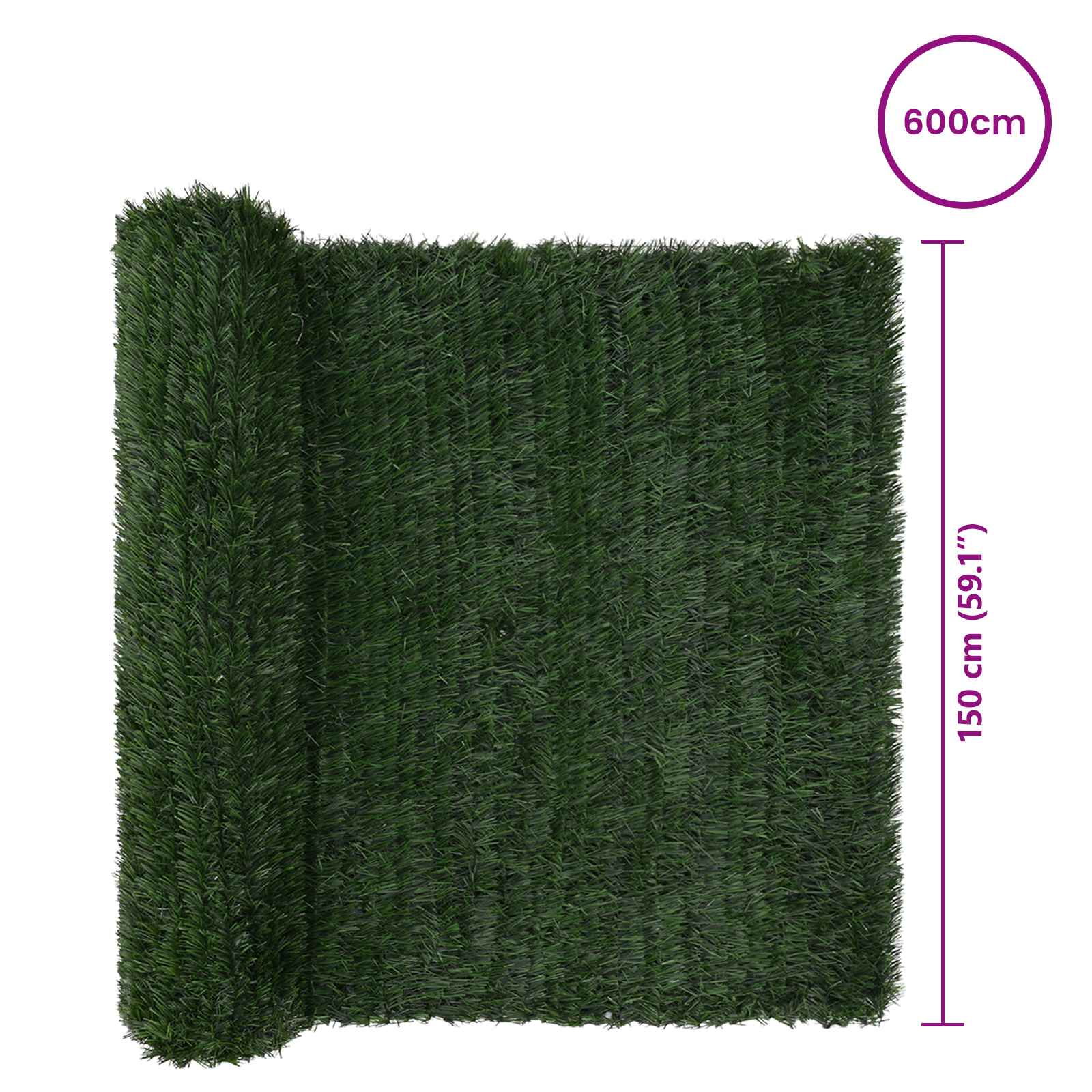 Recinzione Artificiale Verde Scuro 1,5 x 6 m PVC e Acciaio | homemem39