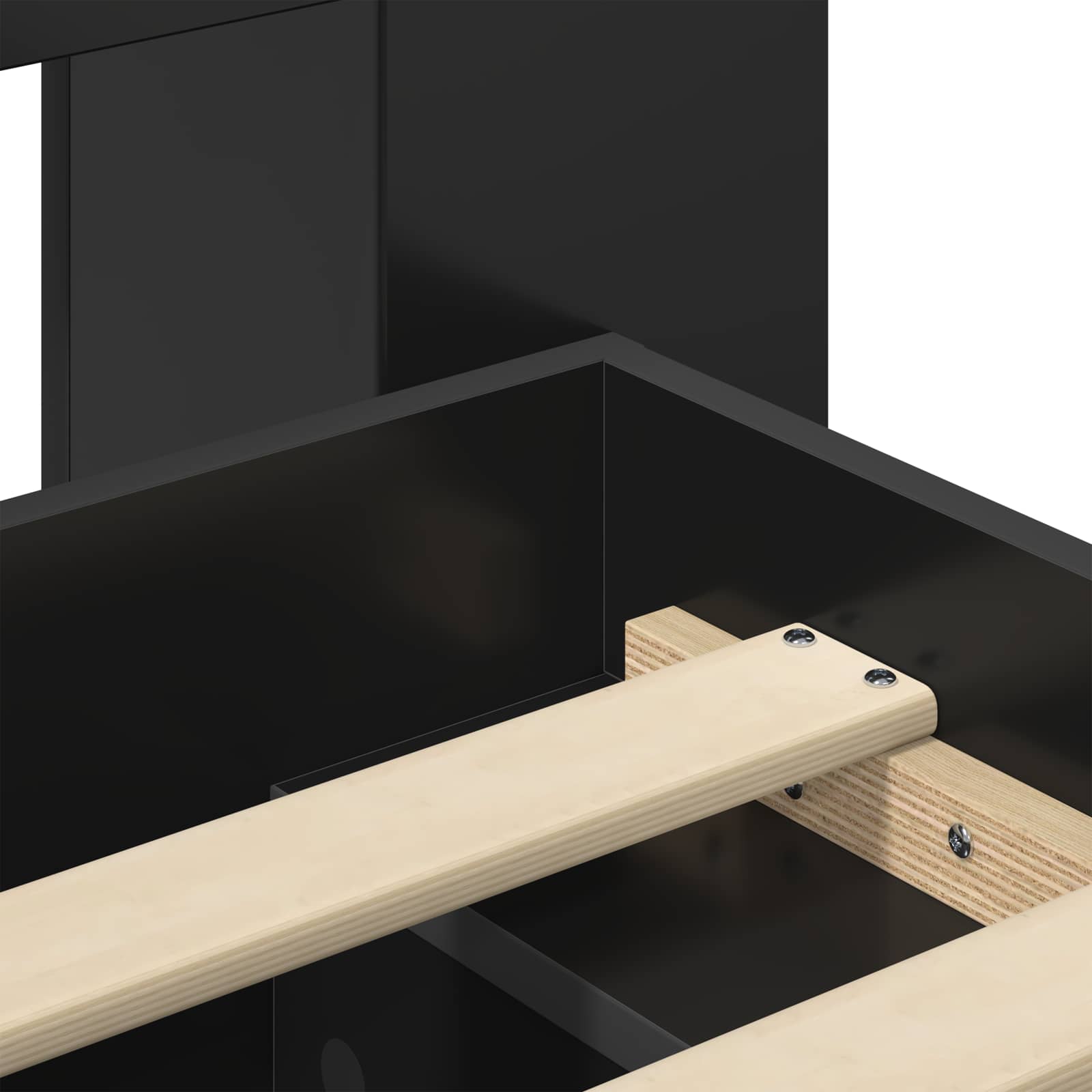 Telaio del letto con storage con testiera Nero 75 x 190 cm | homemem39