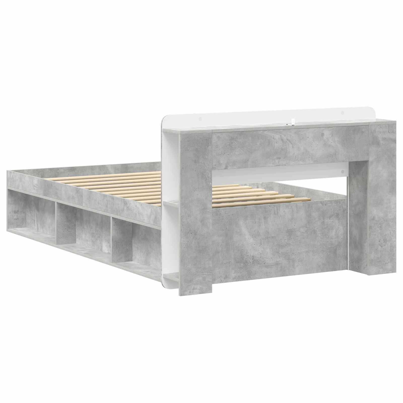 Telaio del letto con storage Grigio Cemento 75 x 190 cm | homemem39