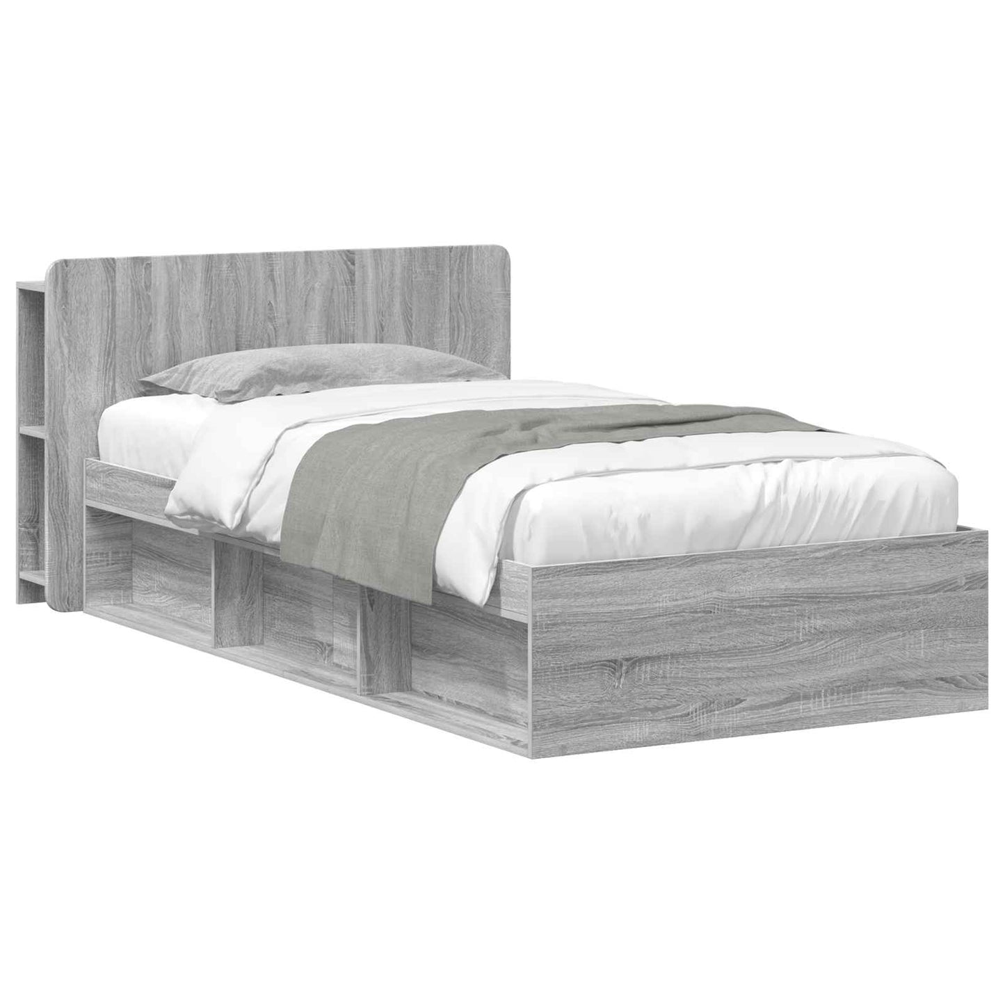 Telaio del letto con storage Sonoma grigio 75 x 190 cm | homemem39
