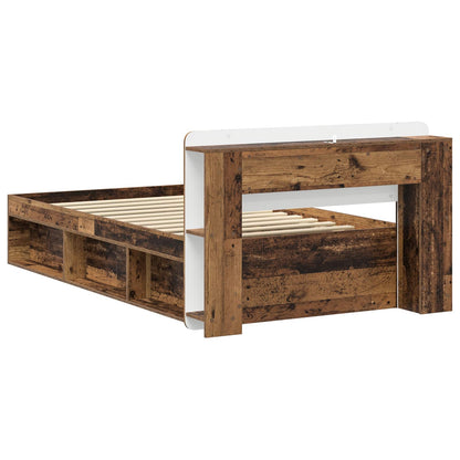 Telaio del letto con storage Legno antico 75 x 190 cm | homemem39