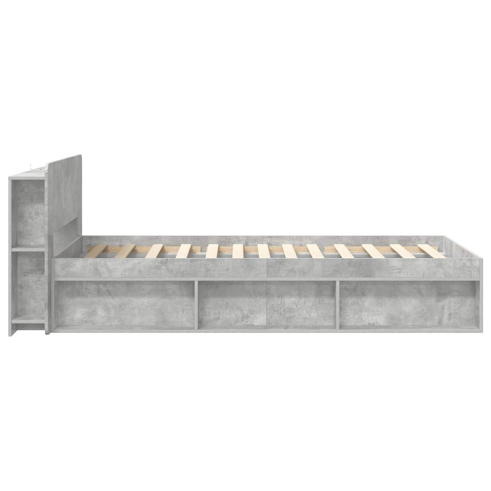 Telaio del letto con storage Grigio Cemento 80 x 200 cm | homemem39