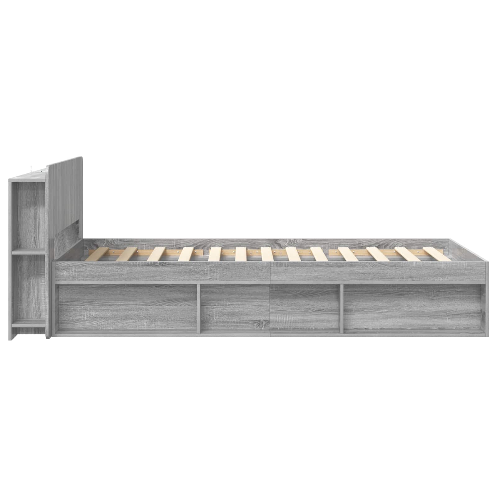 Telaio del letto con storage Sonoma grigio 80 x 200 cm | homemem39