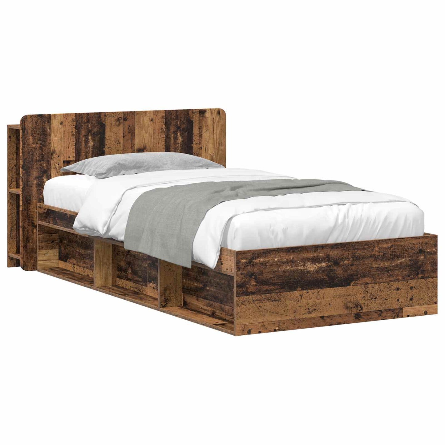 Telaio del letto con storage Legno antico 80 x 200 cm | homemem39