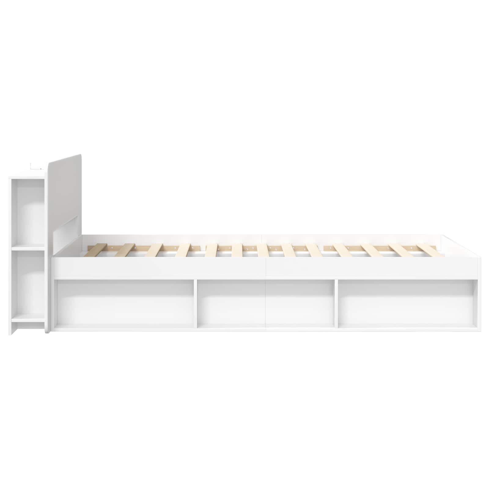 Telaio del letto con storage con testiera Bianco 80 x 200 cm | homemem39
