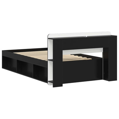 Telaio del letto con storage con testiera Nero 100 x 200 cm | homemem39