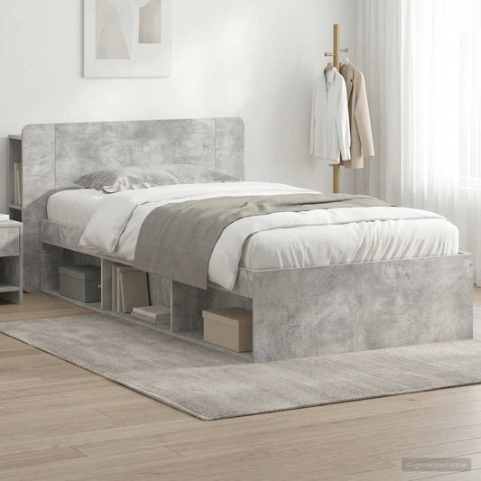 Telaio del letto con storage Grigio Cemento 100 x 200 cm | homemem39