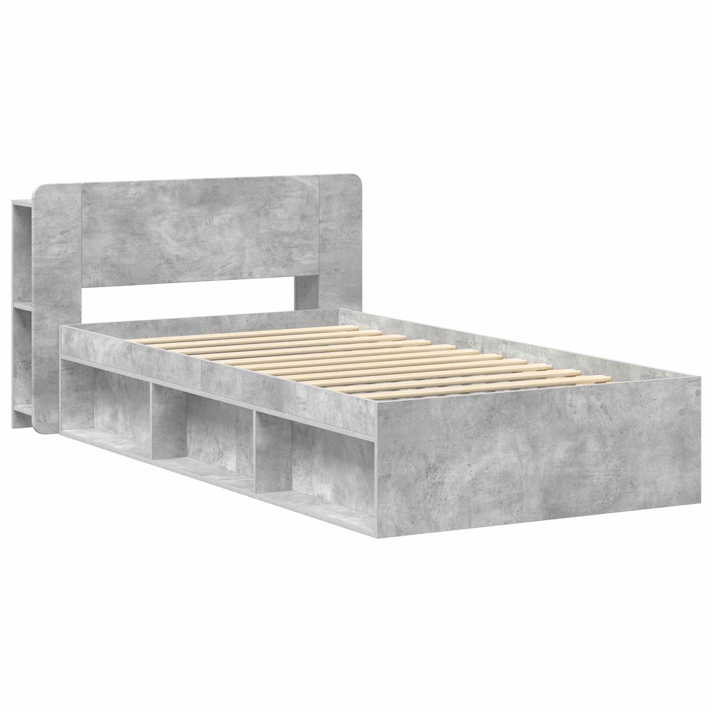 Telaio del letto con storage Grigio Cemento 100 x 200 cm | homemem39