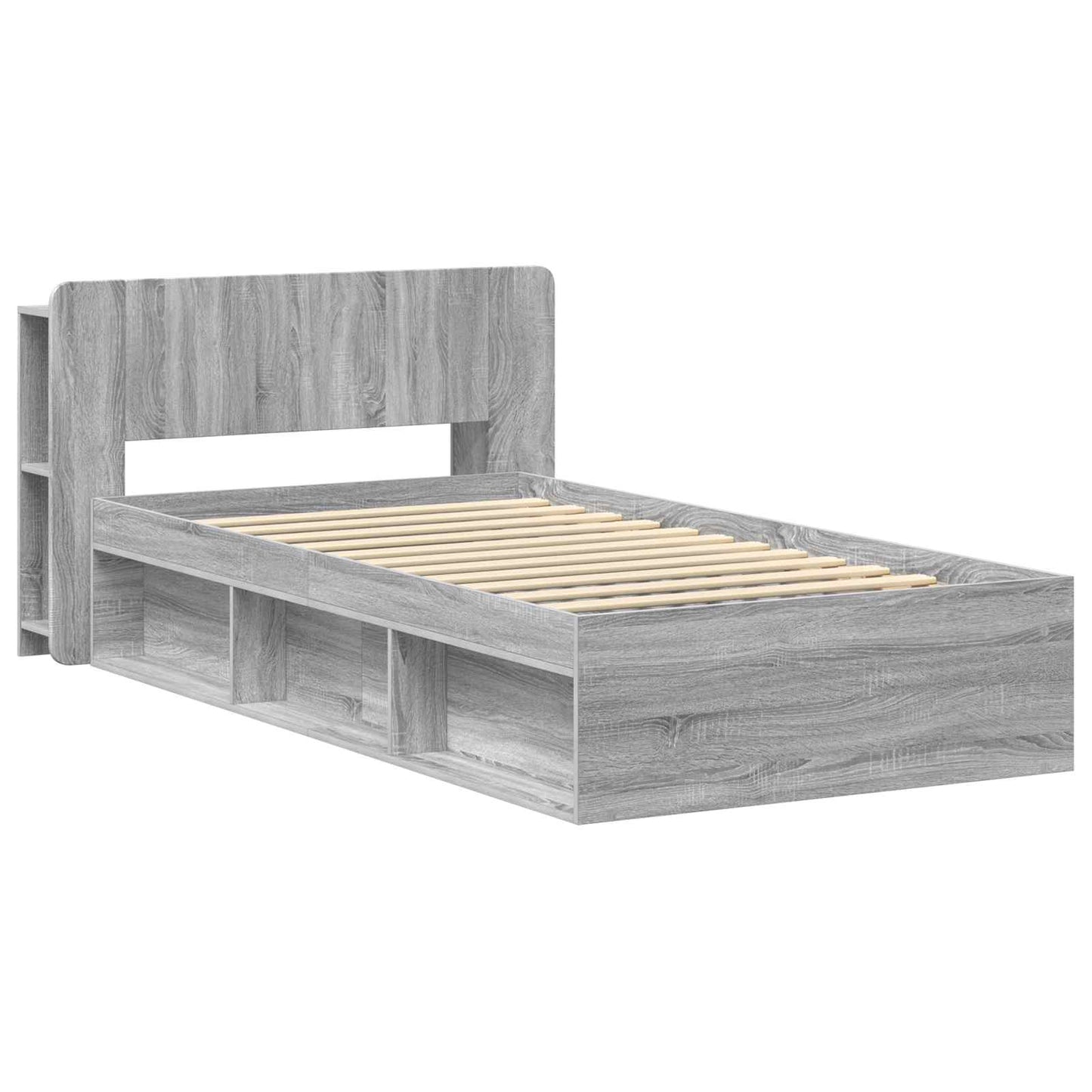 Telaio del letto con storage Sonoma grigio 100 x 200 cm | homemem39