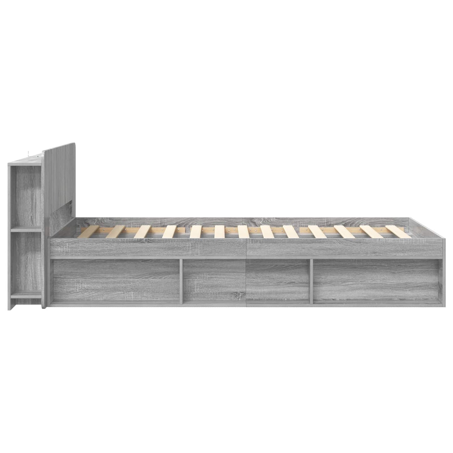 Telaio del letto con storage Sonoma grigio 100 x 200 cm | homemem39