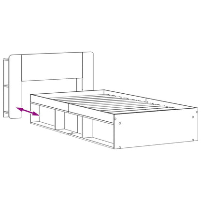 Telaio del letto con storage con testiera Bianco 100 x 200 cm | homemem39