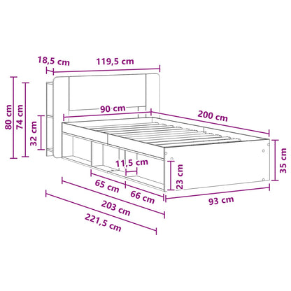 Telaio del letto con storage Rovere Artigianale 90 x 200 cm | homemem39