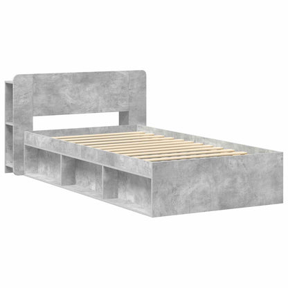 Telaio del letto con storage Grigio Cemento 90 x 200 cm | homemem39