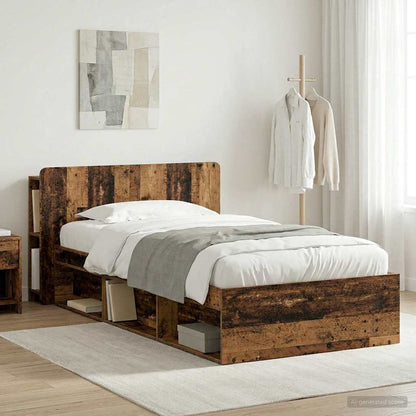 Telaio del letto con storage Legno antico 90 x 200 cm | homemem39