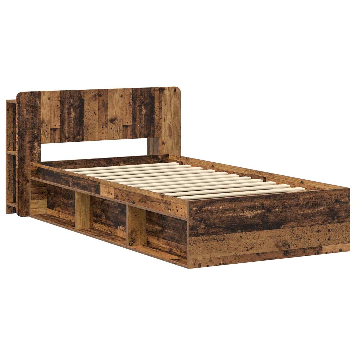 Telaio del letto con storage Legno antico 90 x 200 cm | homemem39