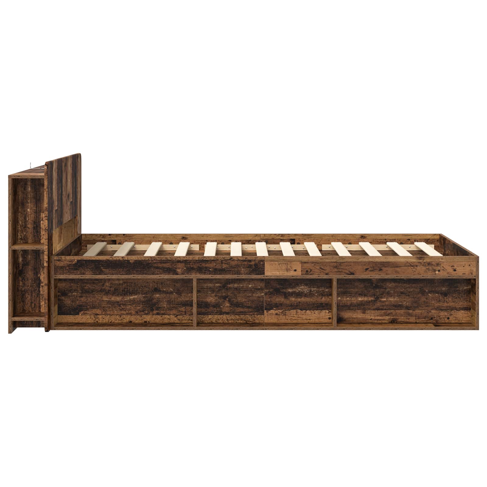 Telaio del letto con storage Legno antico 90 x 200 cm | homemem39