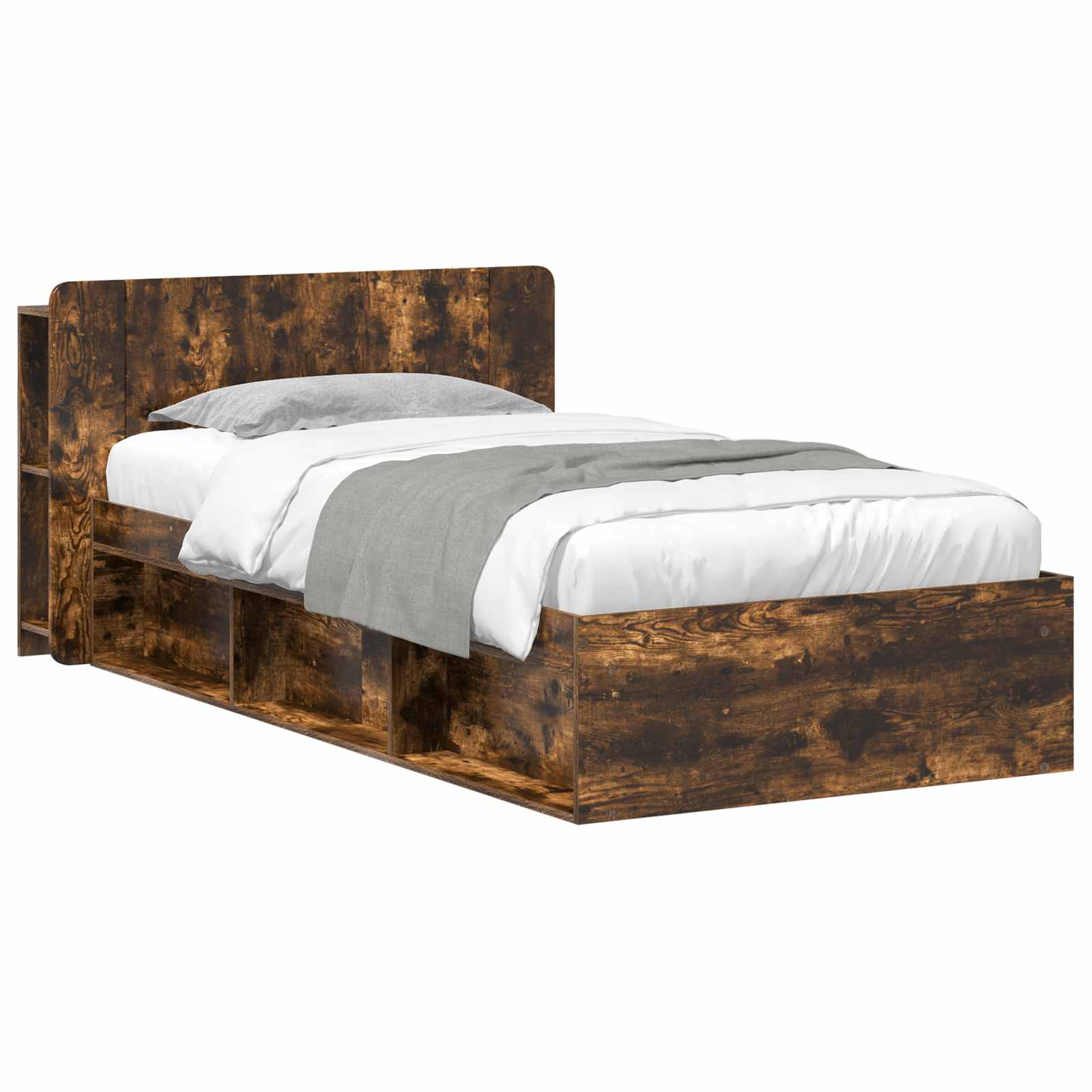 Telaio del letto con storage Rovere Fumo 90 x 200 cm | homemem39