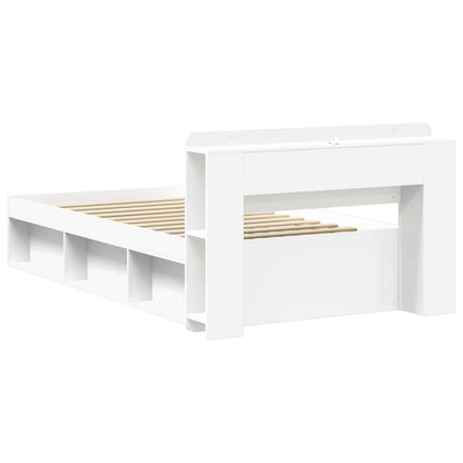 Telaio del letto con storage con testiera Bianco 90 x 200 cm | homemem39