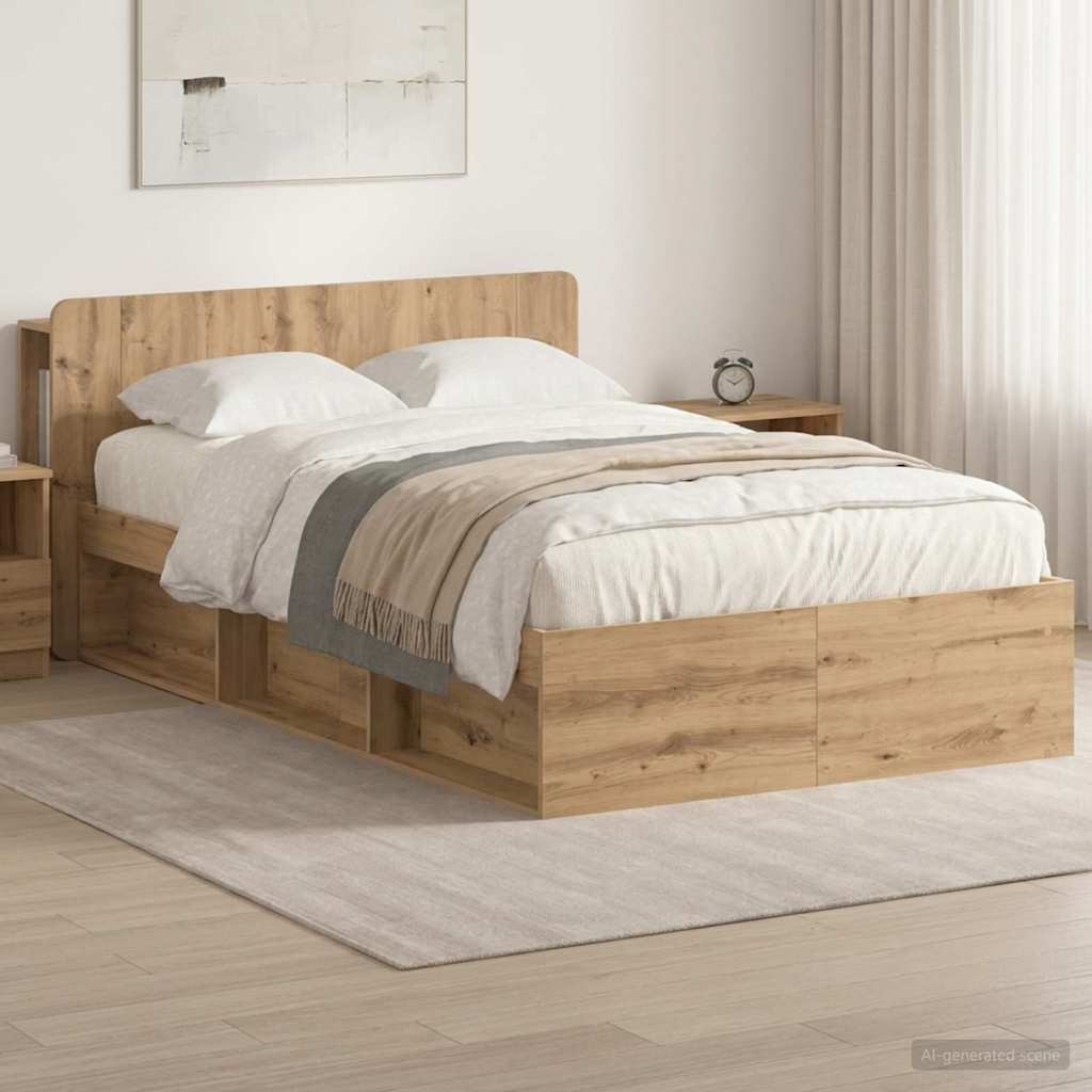 Telaio del letto con storage Rovere Artigianale 120 x 190 cm