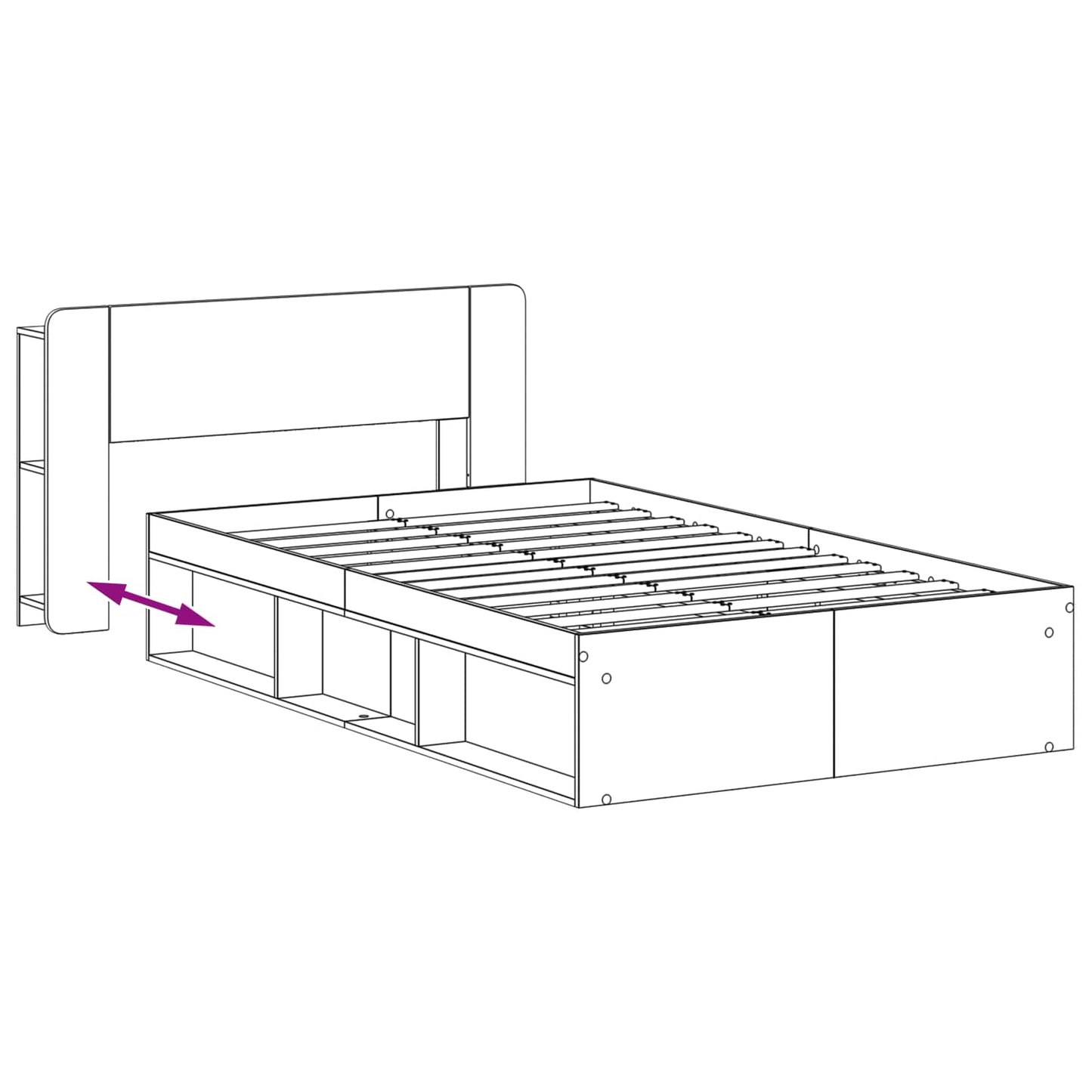 Telaio del letto con storage Rovere Artigianale 120 x 190 cm | homemem39