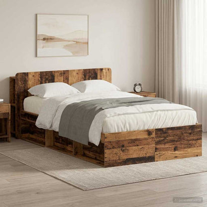 Telaio del letto con storage Legno antico 120 x 190 cm