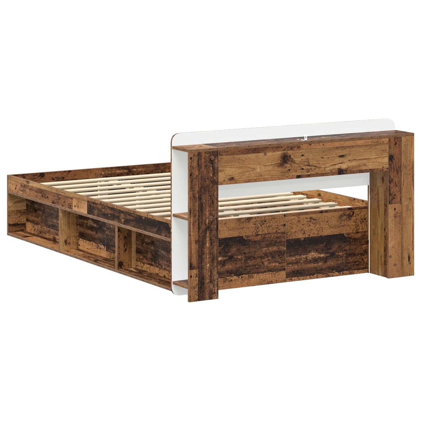 Telaio del letto con storage Legno antico 120 x 200 cm | homemem39