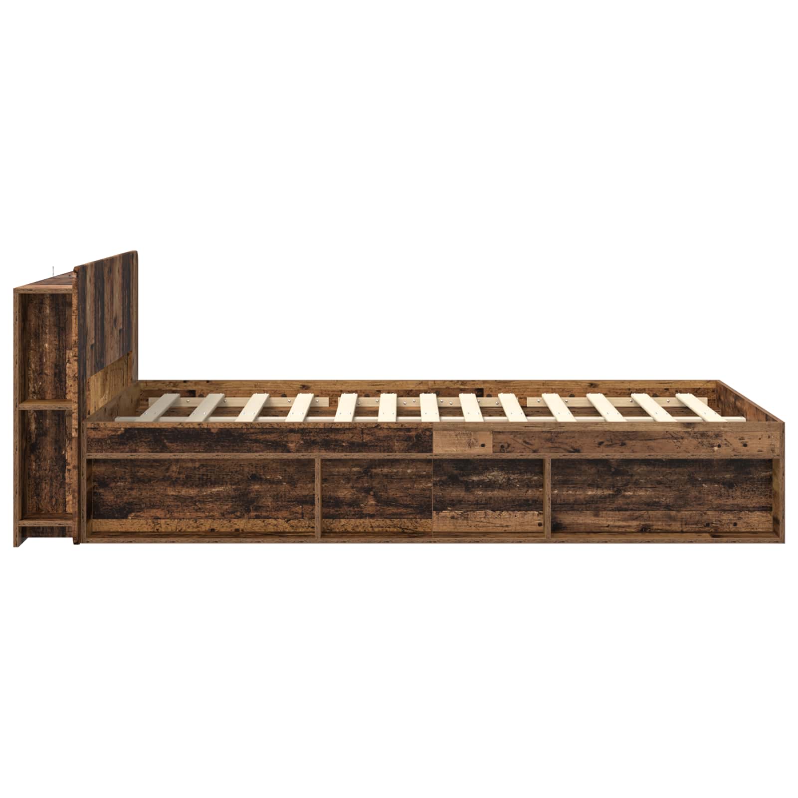 Telaio del letto con storage Legno antico 120 x 200 cm | homemem39