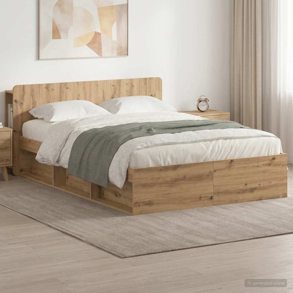 Telaio del letto con storage Rovere Artigianale 140 x 190 cm | homemem39