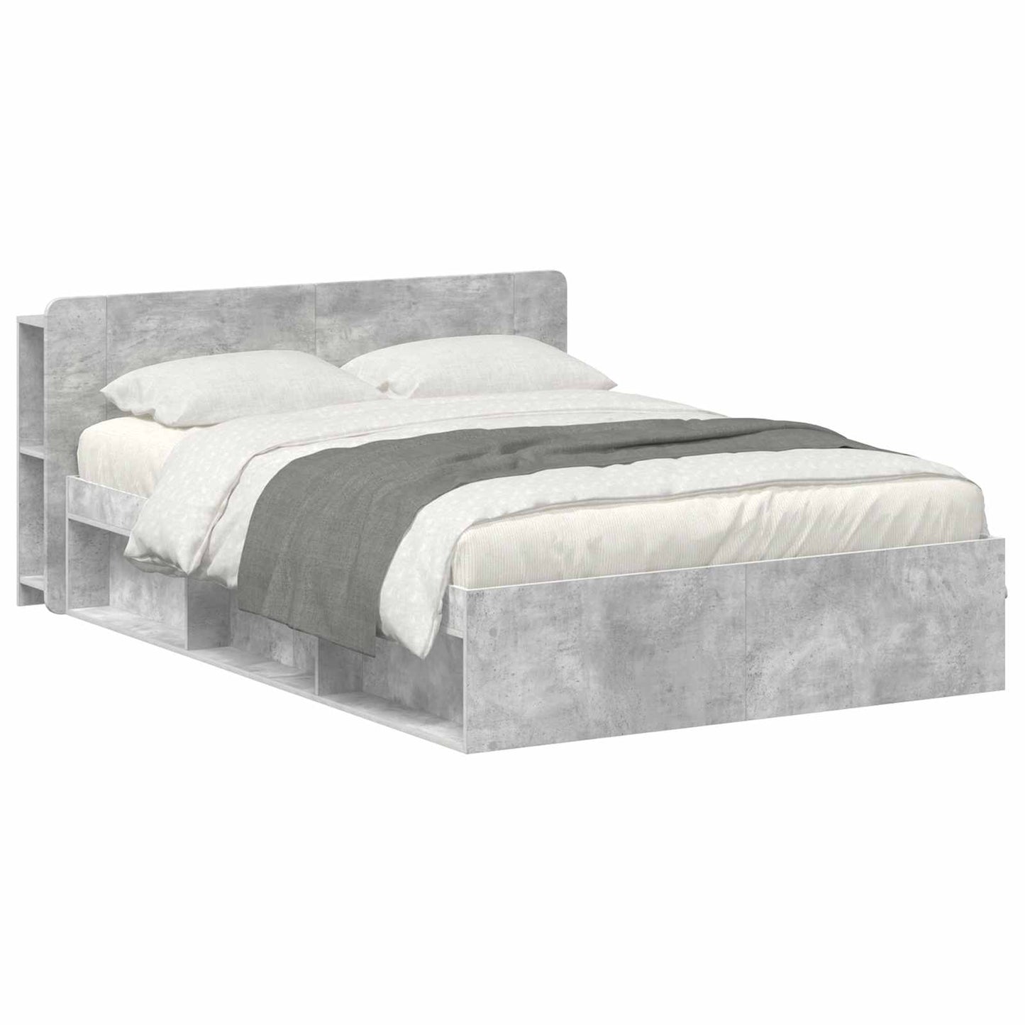 Telaio del letto con storage Grigio Cemento 140 x 190 cm | homemem39