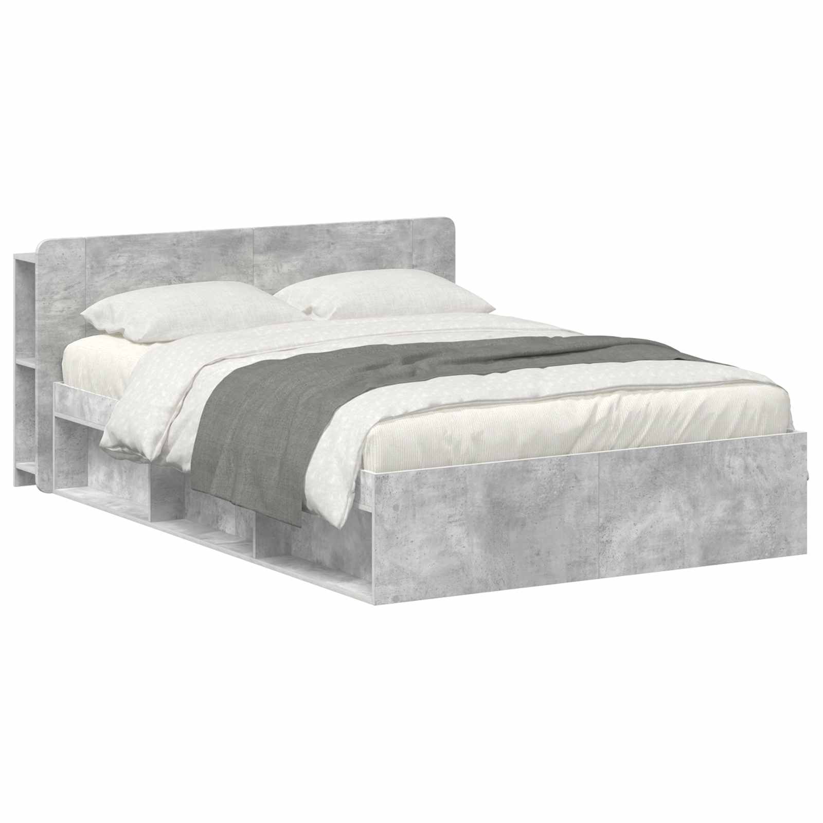 Telaio del letto con storage Grigio Cemento 140 x 190 cm | homemem39