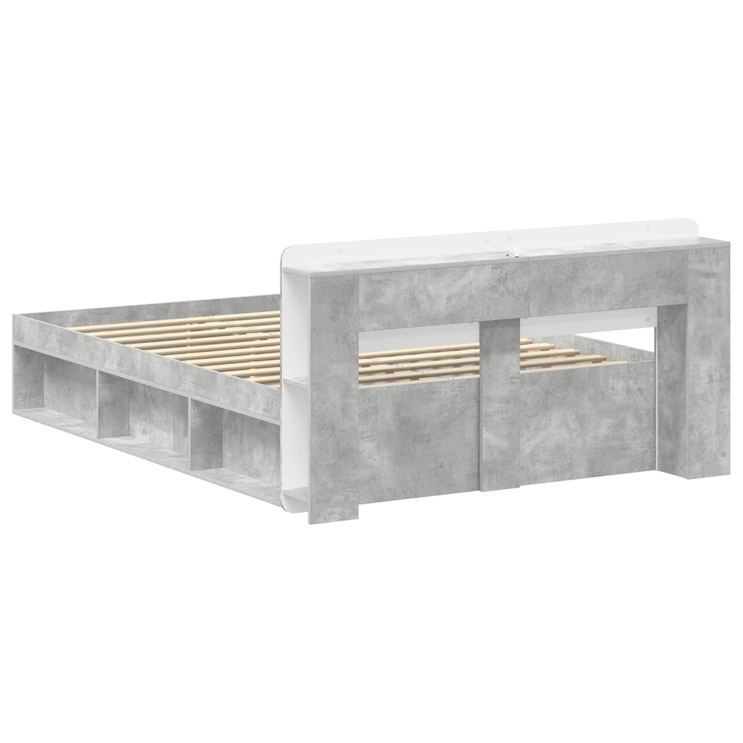 Telaio del letto con storage Grigio Cemento 140 x 190 cm | homemem39