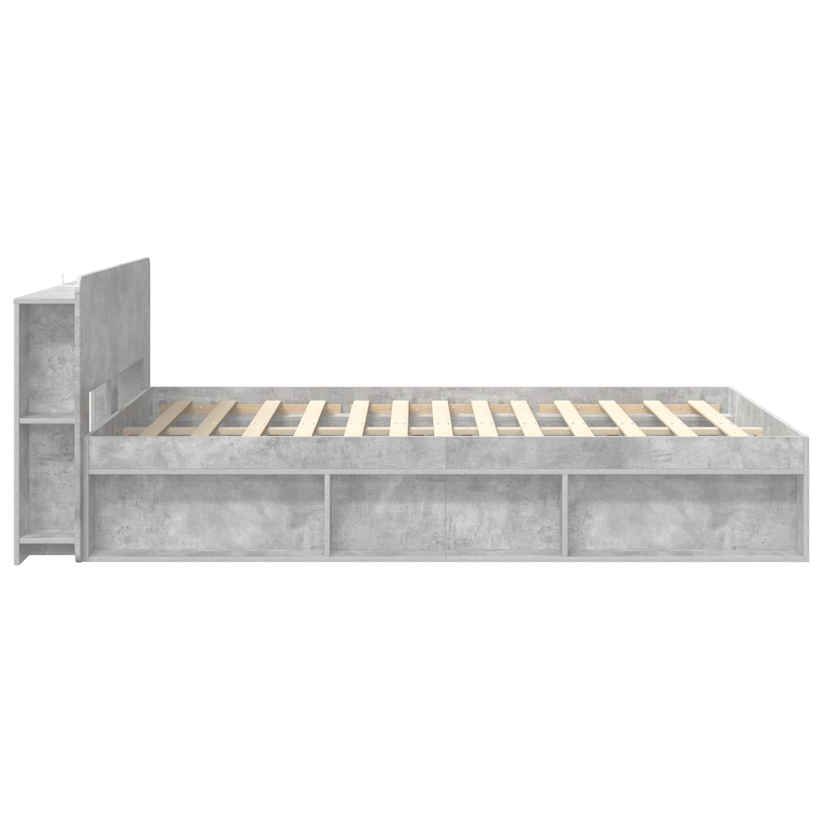 Telaio del letto con storage Grigio Cemento 140 x 190 cm | homemem39