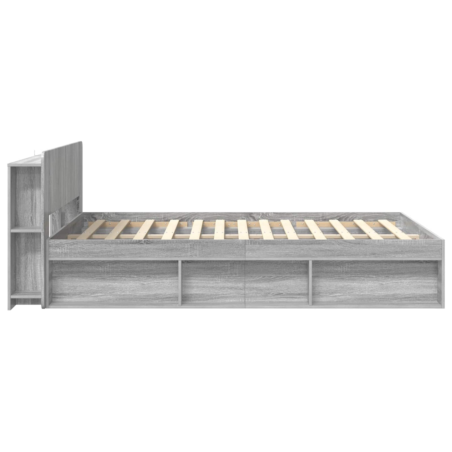 Telaio del letto con storage Sonoma grigio 140 x 190 cm | homemem39