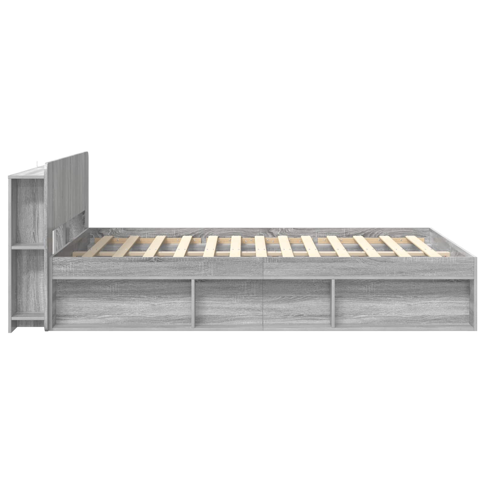 Telaio del letto con storage Sonoma grigio 140 x 190 cm | homemem39