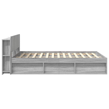 Telaio del letto con storage Sonoma grigio 140 x 190 cm | homemem39
