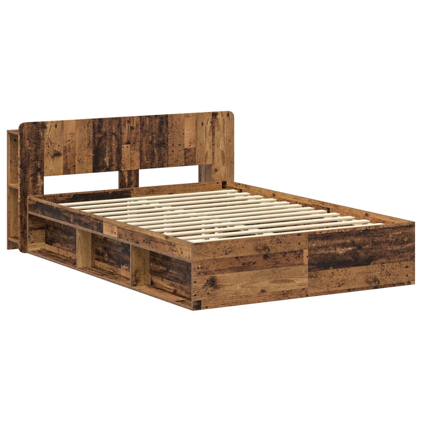 Telaio del letto con storage Legno antico 140 x 190 cm | homemem39
