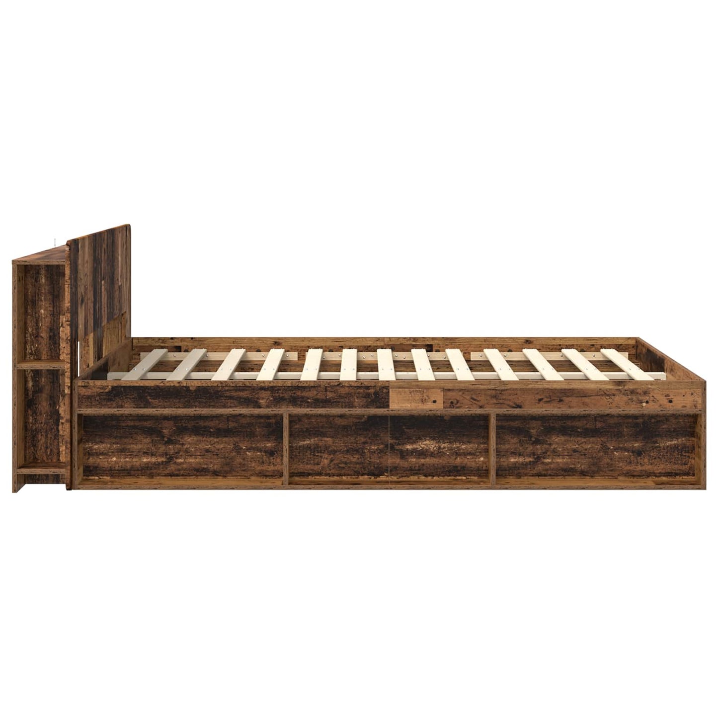 Telaio del letto con storage Legno antico 140 x 190 cm | homemem39